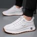 Spring 2025 New Trend Men's Genuine Leather Soft Sole Casual Sports Shoes Versatile Breathable Travel White Sneakers_vogvips.com