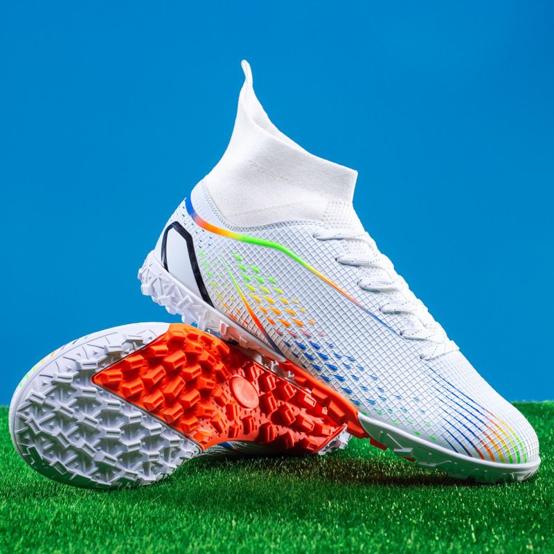 High Top Soccer Shoes for Boys And Girls Breathable Non-Slip Adult Training Shoes with TF Studs Long Studs Professional Sports Cross Border_vogvips.com