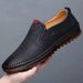 Bean Men's 2025 New Business British Style One Foot Soft Sole Leather Surface Waterproof And Non Slip Casual Shoes_vogvips.com