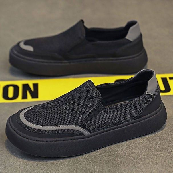 A Summer Casual Shoes, Breathable Canvas Shoes, Thin Mesh Men's Sneakers, Black_vogvips.com