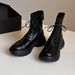 Soft Version~British Style Slimming Back Zipper Martin For Women, Thick-soled Height-increasing Commuter Soft Leather_vogvips.com