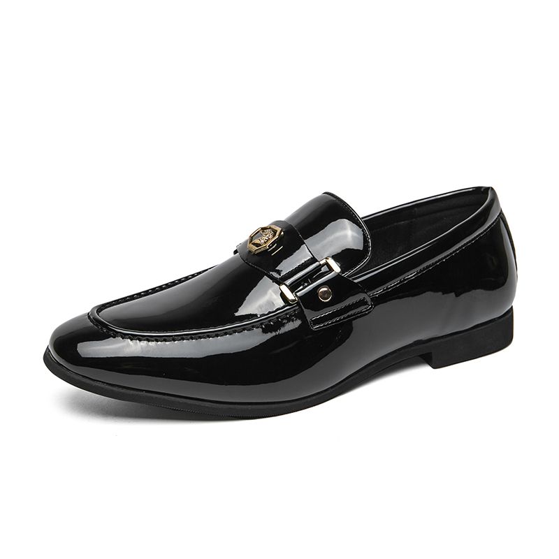 New Fashion Men's Brown Business Casual Loafer Shoes Daily Office Black Buckle Monk Men's Shoes One Foot Cover Banquet Dress Wedding Leather Shoes_vogvips.com