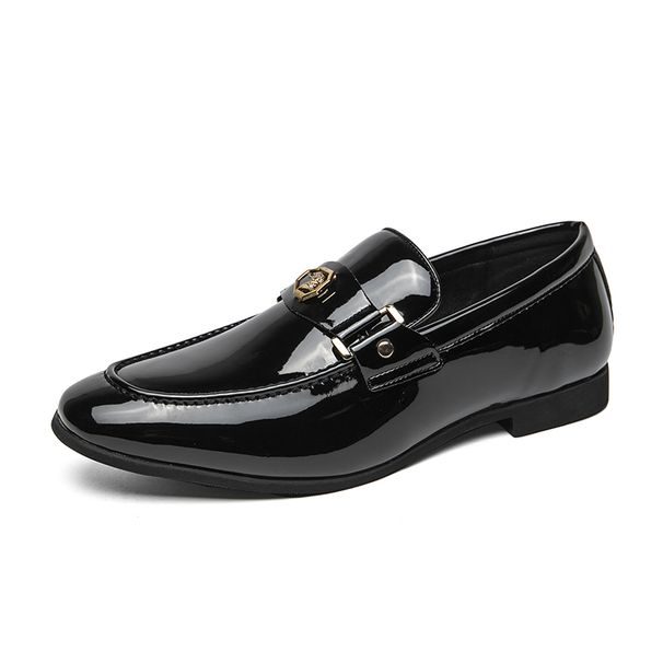 New Fashion Men's Brown Business Casual Loafer Shoes Daily Office Black Buckle Monk Men's Shoes One Foot Cover Banquet Dress Wedding Leather Shoes_vogvips.com