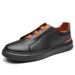 New British Style Men's Leather Loafers, Slip-on, Soft-soled, Soft-upper, Short Casual Style_vogvips.com