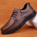 Men's Outdoor Luxury Casual Shoes, Flat-Soled Slip-On For Middle-Aged Men, Spring And Summer Low-Top Business Leather_vogvips.com