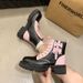 Martin For Women Pink Bowknot Heart Sweet Cool 2025 Thick Sole Girl Short Boots British Style Spring Autumn New Fashion_vogvips.com