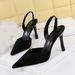Summer High Heels Women's Shoes Suede Shallow Mouth Pointed Hollow Back Strap Sandals_vogvips.com