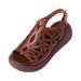 Hollow Sandals Women's Platform Muffin Mother Fish Mouth Shoes Wedge Heel Ethnic Style Old Women's Shoes_vogvips.com