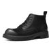 European Warm Series Autumn Winter Thick-Soled Round-Toe Martin Men's Short Leather With Fleece Lining Warm Trendy Work Boots_vogvips.com