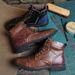 Zipper Men's Leather Boots Tooling Martin Boots Men's Retro High Top Boots_vogvips.com