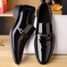 Men's British Business Formal Leather For Young Men Shiny Slip-On Lazy Work Casual Shoes_vogvips.com