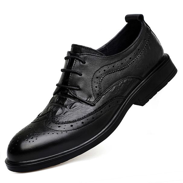 Leather Shoes Men's Casual Dress Engraved Suit Wedding Shoes Crocodile Pattern Men's Shoes_vogvips.com