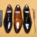 Bright Leather Shoes Leather Business Casual Shoes Pointed Thick Sole Increase_vogvips.com