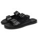 Summer Men's Fashionable Slippers, Anti Slip Shoes, Casual Leather Sandals, Top Layer Cowhide Beach Shoes For External_vogvips.com