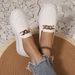 2025 New Mesh Solid Color Round Toe Low Top Single Shoe For Women, Chain Size Plus Sports Style Casual Board Shoes_vogvips.com