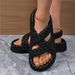 New Fashion All-in-one Casual Soft Soled Sandals Woven Beach Shoes_vogvips.com