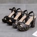 Women S Sandals Waterproof Platform Small Plum Blossom Buckle Super High Heeled_vogvips.com