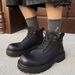 Men's Martin British Style Thick Sole Height Increasing Short Outdoor Hiking Versatile High-Top Genuine Leather Work_vogvips.com