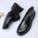 Euro Step Business Formal British Round Toe Derby Genuine Leather Brogue Carved Casual Men's Breathable Wedding Shoes_vogvips.com
