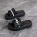 Womens Black Rhinestone Platform Slide Sandals Open Toe Thick Design Non Slip Sole For Summer Daily Wear And Beach Trips_vogvips.com