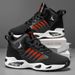 Men's High-Top Basketball Shoes Feature A Breathable Mesh Design Maximum Comfort Outdoor Shock-Absorbing Shoes,_vogvips.com