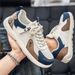 Men’s Lightweight Spring Summer Sneakers With Leather Upper Mesh Lining Flat Sole Round Toe Laced Sports Casual Footwear For Wide Feet_vogvips.com