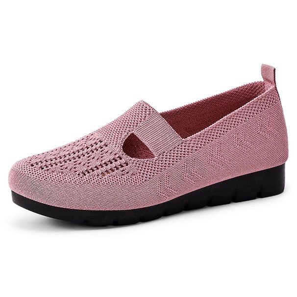 Women's Casual Breathable Flyknit Shoes Summer Style Lightweight Soft Sole Comfortable Versatile Single Shoes_vogvips.com