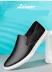 Men's Round Head Two-layer Cowhide Casual Men's Board Shoes Sleeve Breathable Lat Heel Board Shoes Shallow Mouth Men's Shoes_vogvips.com