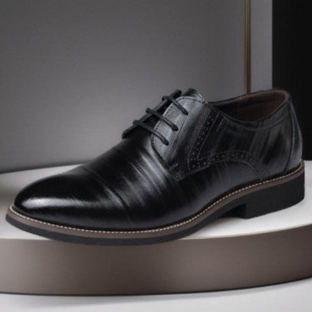 Large Size Men's British Style Pointed Toe Breathable Business Formal Korean Casual Leather Shoes For Men_vogvips.com