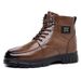 European Warm Series Men's Martin Autumn Winter Fleece Lined Warm Cotton Boots 2025 New High-top Middle-aged And Elderly Leather Shoes_vogvips.com