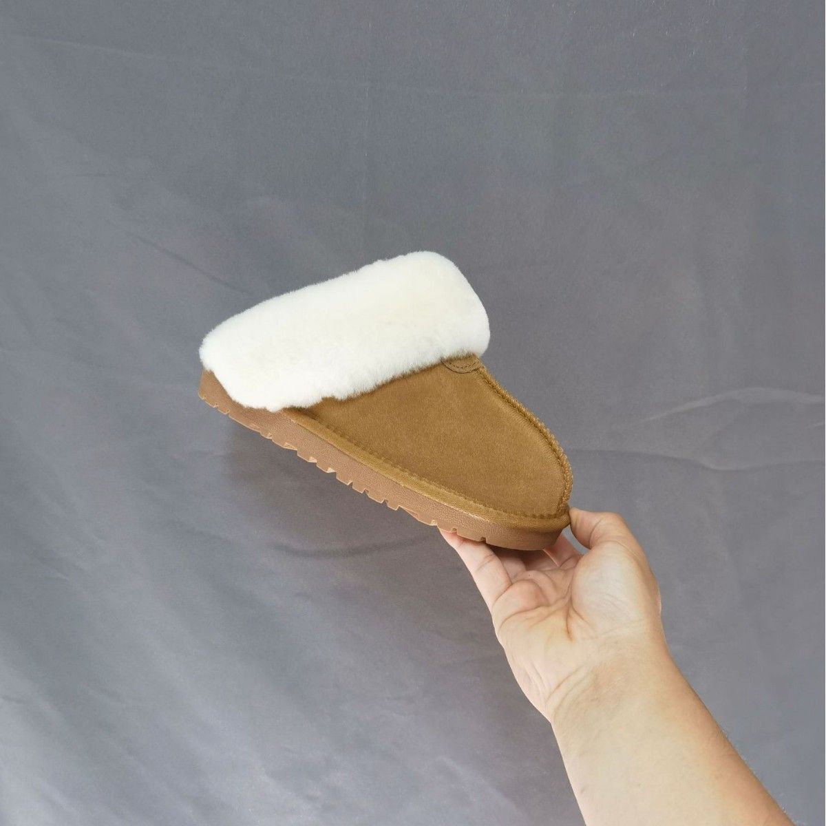 Winter New Wool Style With Fur Collar Snow Boots For Women Korean Version Round Toe Thickened Cotton Slippers_vogvips.com