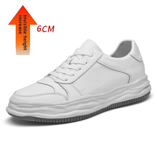Men's Invisible Inner Height Increase Embossed White Casual Shoes Invisible Board Shoes Men's Shoes_vogvips.com