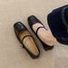 French-style Soft Leather Small 32 With Chunky Square Toe, Single Strap Mary Jane, Versatile Medium Heel, Large Size_vogvips.com