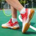 Unisex Badminton Professional Gum Rubber Sole Indoor Court Shoes Breathable Mesh Volleyball Trainers For Men Women_vogvips.com