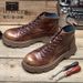 European Warm Series Martin Autumn New High-top Men's Mid-top Short High Street British Style Workwear Black Boots For Men_vogvips.com