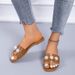 New Pearl Flat Slippers For Women Wear Beach Sandals With Low Heels_vogvips.com