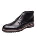 Euro Step Large Size Men's High-top Leather Business Ankle Martin Boots Pointed Brogue Carved Mens Shoes_vogvips.com