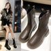 2023 Autumn Winter New British Style Thick-Soled Smooth Leather Short Boots With Back Zipper For Women_vogvips.com