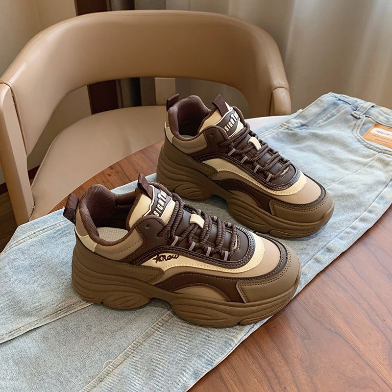 Ins Korean Style New High-Top Dad Shoes For Women 2025 Spring Student Running Sports Thick-Soled Height-Increasing_vogvips.com
