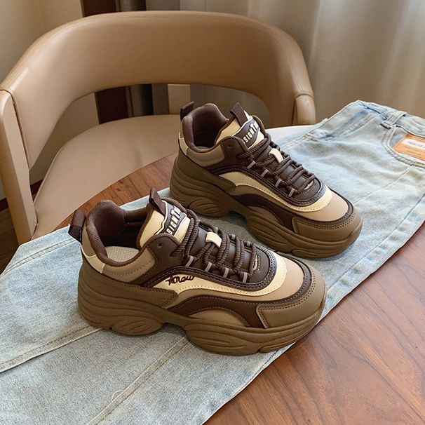 Ins Korean Style New High-Top Dad Shoes For Women 2025 Spring Student Running Sports Thick-Soled Height-Increasing_vogvips.com