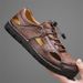 Fashion Men's Casual Leather Sandals Comfortable Beach Shoes Lightweight Summer Flip Flops Slides Outdoor Daily Sandaly_vogvips.com