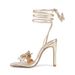 New Square Head Sandals Three Dimensional Butterfly Flowers Sexy Gold Cross Lacing Four Season Bed High Heels_vogvips.com