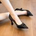 French-style Pointed-toe Stiletto High-heeled For Elegant Commuting Work, 2026 New Model, Soft Leather, Shallow Cut,_vogvips.com
