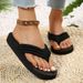 Fashion Women Flip Flop Thick Heel Flat Sandals Beach Summer Clip Toe Herringbone Slippers Zapatillas De Mujer_vogvips.com