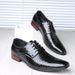 New Pointed Hairstylist Trendy Small Leather Glossy Stone Pattern British Korean Style Men's Shoes_vogvips.com