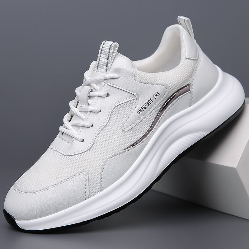 Mesh Leather New Men's Hollow Breathable Non-slip Sports Fashion Running Shoes Casual Versatile_vogvips.com