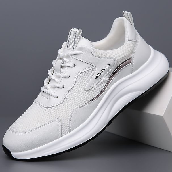 Mesh Leather New Men's Hollow Breathable Non-slip Sports Fashion Running Shoes Casual Versatile_vogvips.com