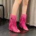 Tassel Handmade Short Wedge Inner Heightening Knight Sweet Cool Hot Girl Plus Size Women's Boots_vogvips.com