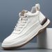 Wide Toe Casual For Men New Genuine Leather Sneakers High Top Trendy Versatile Fleece Lined Warm Cotton Shoes_vogvips.com