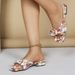 Floral Bow Open Toe Sandals French Fairy Style For Women Summer Elegant Low Heeled Slippers Cross Border Women's Footwear_vogvips.com